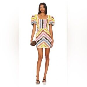 Elliatt Multicolor Crochet Mini Dress